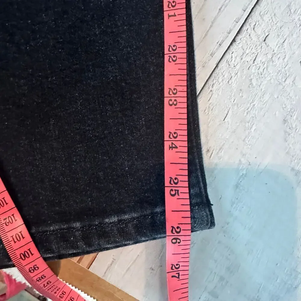 RE/DONE 90s High Rise Ankle Crop Size 28 Onyx Fade Button Fly Stretch